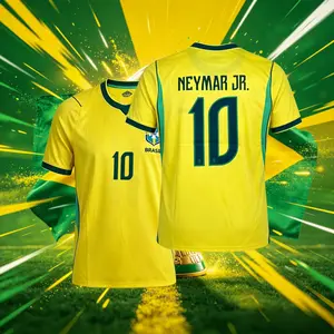 2026 Brazil National Home 10#Neymar 11#Raphinha 10#VINI and Away 10#Neymar 11#Raphinha  Short Sleeve Soccer Jersey Fans Version Breathable
