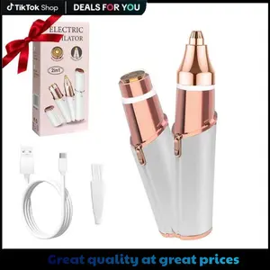 2 in 1 Painless Electric Shaver   Nose Hair Trimmer - Rechargeable Smooth and Comfortable Portable Hair Removal Tool
