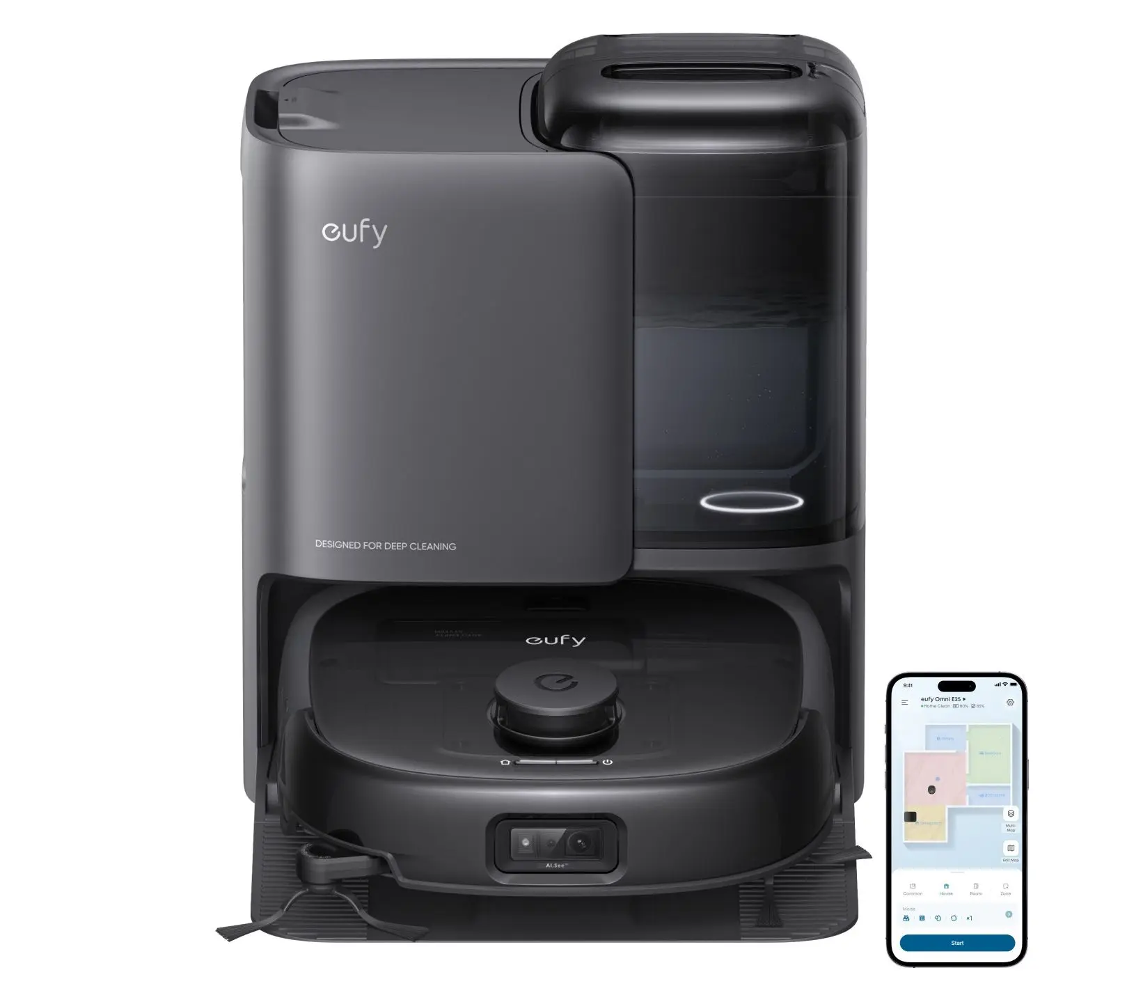 eufy Omni E25 HydroJet Robotic Vacuum with Turbo Suction