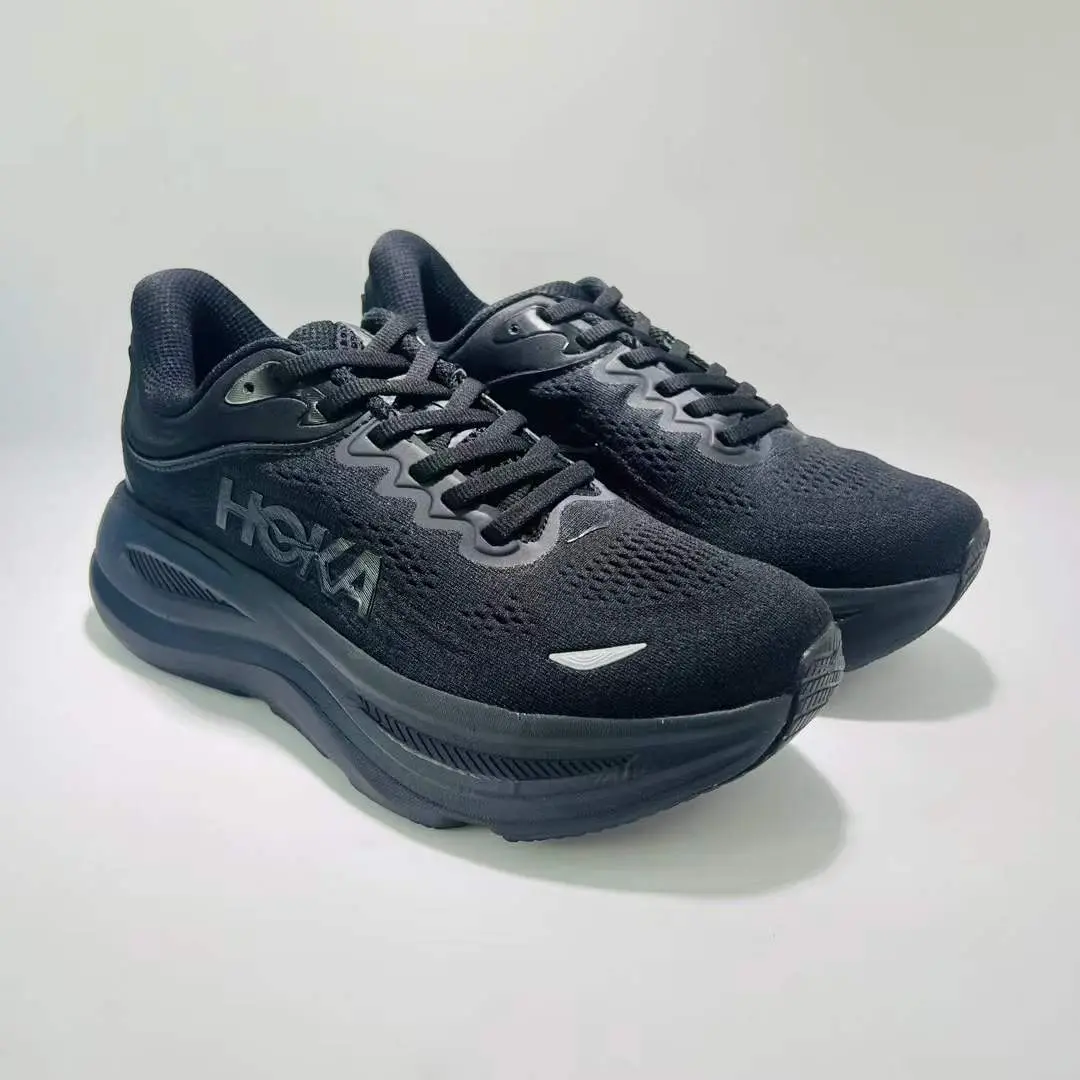 Solid Black Breathable Mesh Thick Cushioned Running Shoes, Lightweight Heighten Soft Sole Jogging Sneakers Men Women Outdoor Gym Daily Casual Dad Trainers