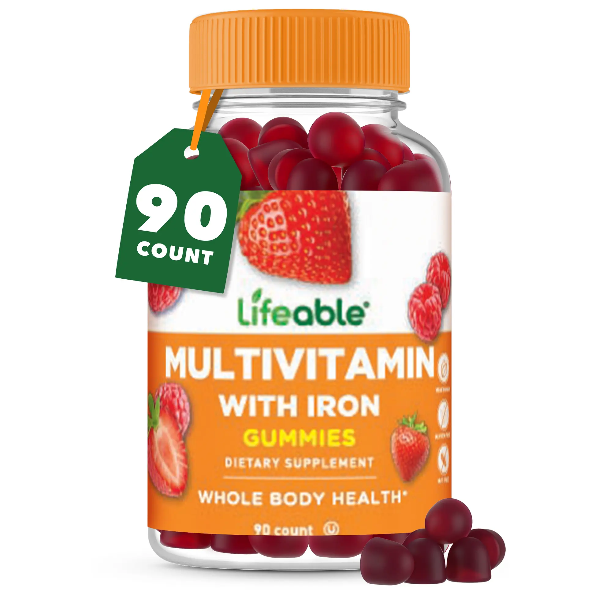 Lifeable Chewable Adults Multivitamin Complex with Iron & Biotin, 90 Count, Vitamins Complex