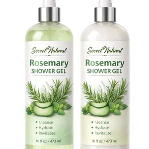Secret Natural Rosemary Shower Gel - 16 fl oz / 473 ml - Cleanse Hydrate Revitalize - Refreshing & Invigorating