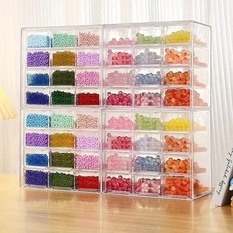 Clear Multi-Layer Beads Jewelry Storage Display Box - Convenient and Practical Supplies for Organizing and Showcasing Accessories - Durable, Easy-to-Use, and Space-Saving Design - Bead Organizer Box