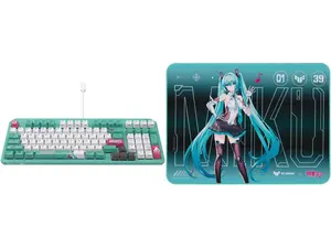 ASUS TUF Gaming K3 Gen II Hatsune Miku Edition Optical-Mechanical RGB Keyboard with IP57 Waterproof and Dust Resistance ASUS TUF Gaming P1 Hatsune Miku Edition 360x260mm Gaming Mouse Pad