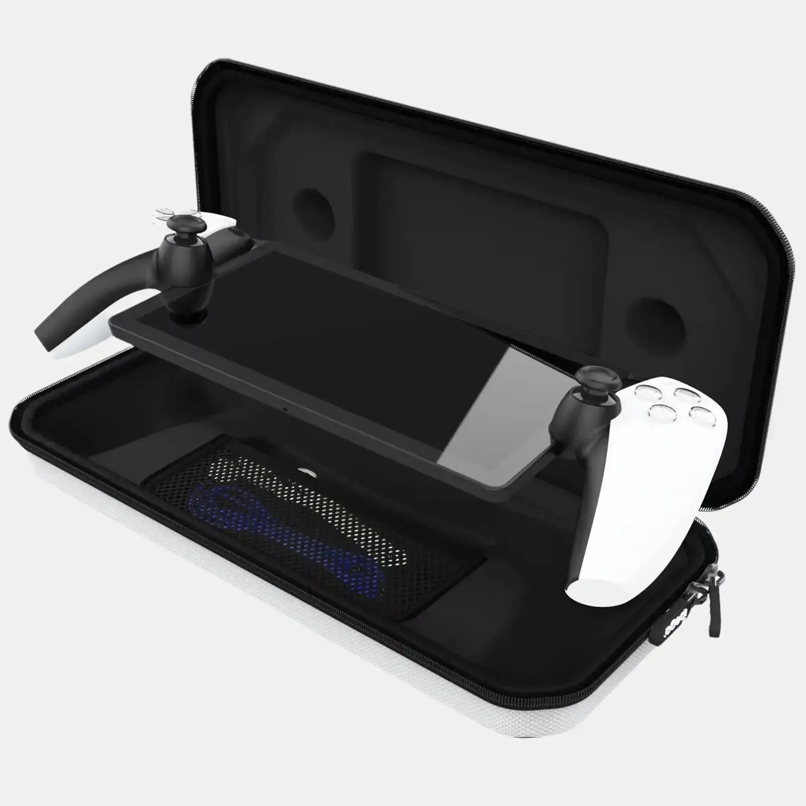 JONACH Accessories Bundle for Playstation Portal Carrying Case, Hard PC Clear Cover Case with Tempered Glass Screen Protector, Dustproof Film Glass, Handheld Storage Bag, Protective Silicone Case Ps5. (3)