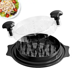 2026 Easter Gift, Large Chicken Shredder Tool with Visible Lid, Anti-Slip Ergonomic Handle, BPA Free Dishwasher Safe Kitchen Gadget for Family Cooking, Elegant Black Meat Shredder for Pork/Beef/Vegetables