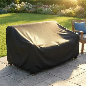 Outdoor Sofa Cover ️78" W×33" D×32" H Heavy Duty Oxford Fabric Patio Furniture Protector, Waterproof & Anti-UV, Easy-Fit Handles for 3-Seater Couch