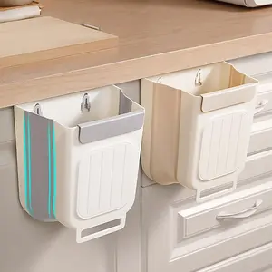 Kitchen Cabinet Hanging Foldable Trash Can Thickened Material Large Diameter Household Garbage Storage Bucket for Tidy Organization
