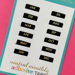 Monthly Neutral Planner Tabs