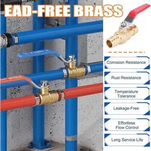 1/2" F1960 Ball Valve with EPDM, 1/4" Turn Full Port Shut Off Stop Ball Valve