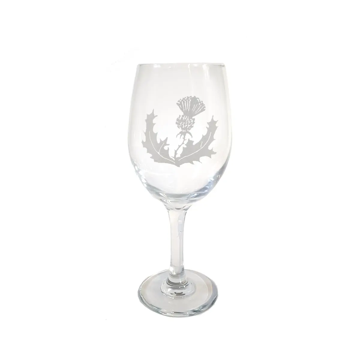 18 oz Scottish Thistle Engraved Wine Glass