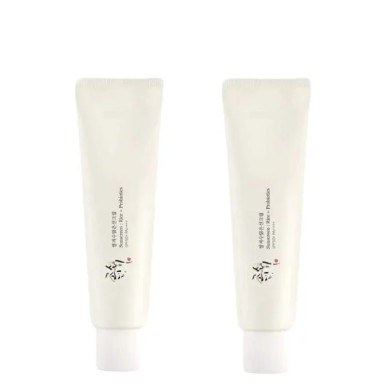 2Pcs Relief Sun Sunscreen Beauty Joseon Relief Sun: Rice + Probiotics 50ml | Hydrate and Protect Your Skin | Beauty joseon sunscreen | Facial sunscreen SPF 50+ PA++ | Strong UV Protection | Water Resistant And Non-Greasy Sunscreen | No White Cast
