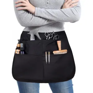 Professional Barber Apron Half Waist Polyester Tool Bag, Ideal Choice for Hairdressers and Makeup Artists, Essential Beauty Accessories, Tool Pockets