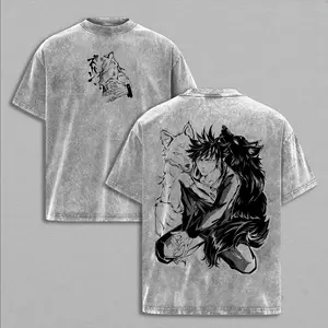 Fushiguro Megumi Tee Washed – Jujutsu Kaisen: Execution The Culling Game Vintage Oversized Heavy Cotton Anime Manga T-Shirt, Double Printed Front & Back Retro Unisex Streetwear Graphic Top, JJK Sorcerer Edition