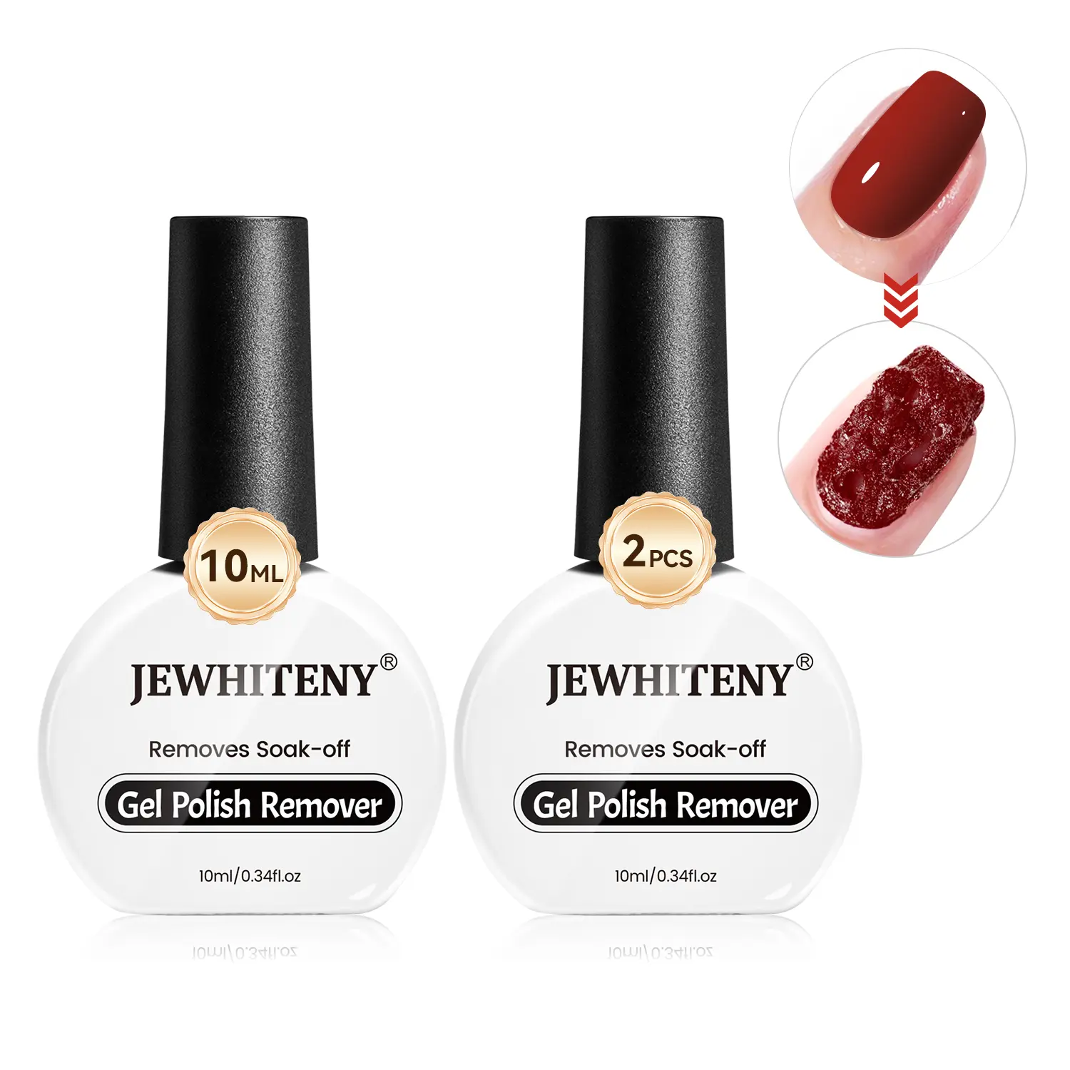JEWHITENY 10ML Gel Nail Polish Remover 2pcs Professional Gel Remover for Nails 3-5 Minutes Gel Nail Remover Easy And Quick Remove No Need Soaking or Wrapping Gel Remover