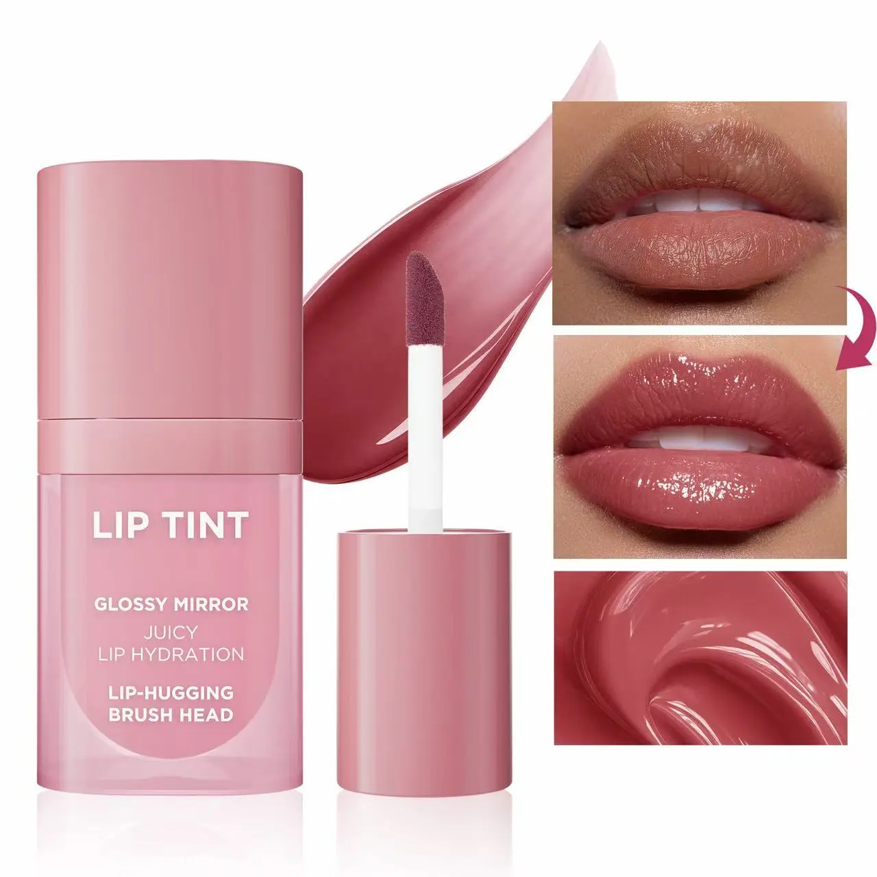 Longwear Gloss Lip Tint – Buildable Glassy Shine Lip Color with Lightweight Non-Sticky Texture, Smudge-Resistant & Transfer-Resistant Formula, High Pigment Juicy Lip Glow for Daily Makeup.