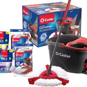O-Cedar EasyWring Spin Mop & Bucket System with 2 Power Refills, Citrus & Lavender Cleaning PACS Variety Pack easy wring