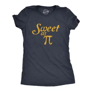 Womens Sweet As Pi T Shirt Funny Nerdy Math Problem Graphic Novelty Tee Funny Womens T Shirts Cute Vintage Fashion Casual Ladies T-Shirt Gift Funny  Top Women's Novelty Tees Navy