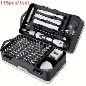 115pcs/set screwdriver tool kit, Multipurpose screwdriver, multifunctional screwdriver repair tool, magnetic, anti slip handle and clip, repair tools for electronic components, mobile phones, and car repairs, gifts for husbands and fathers