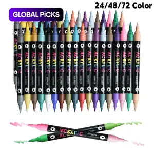 24/48/72 Color Dual-Tip Acrylic Marker Pen, Waterproof & Quick-Dry for Wood, Canvas, Stone, Glass & Rock Painting, DIY Crafts Ideal Christmas Gift #GLOBAL PICKS