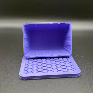 3D Printed by Me Traditional Leak-Proof Plastic Square Mini Crate with Lid, Stackable Storage Organiser, Home Organization Plastic Box