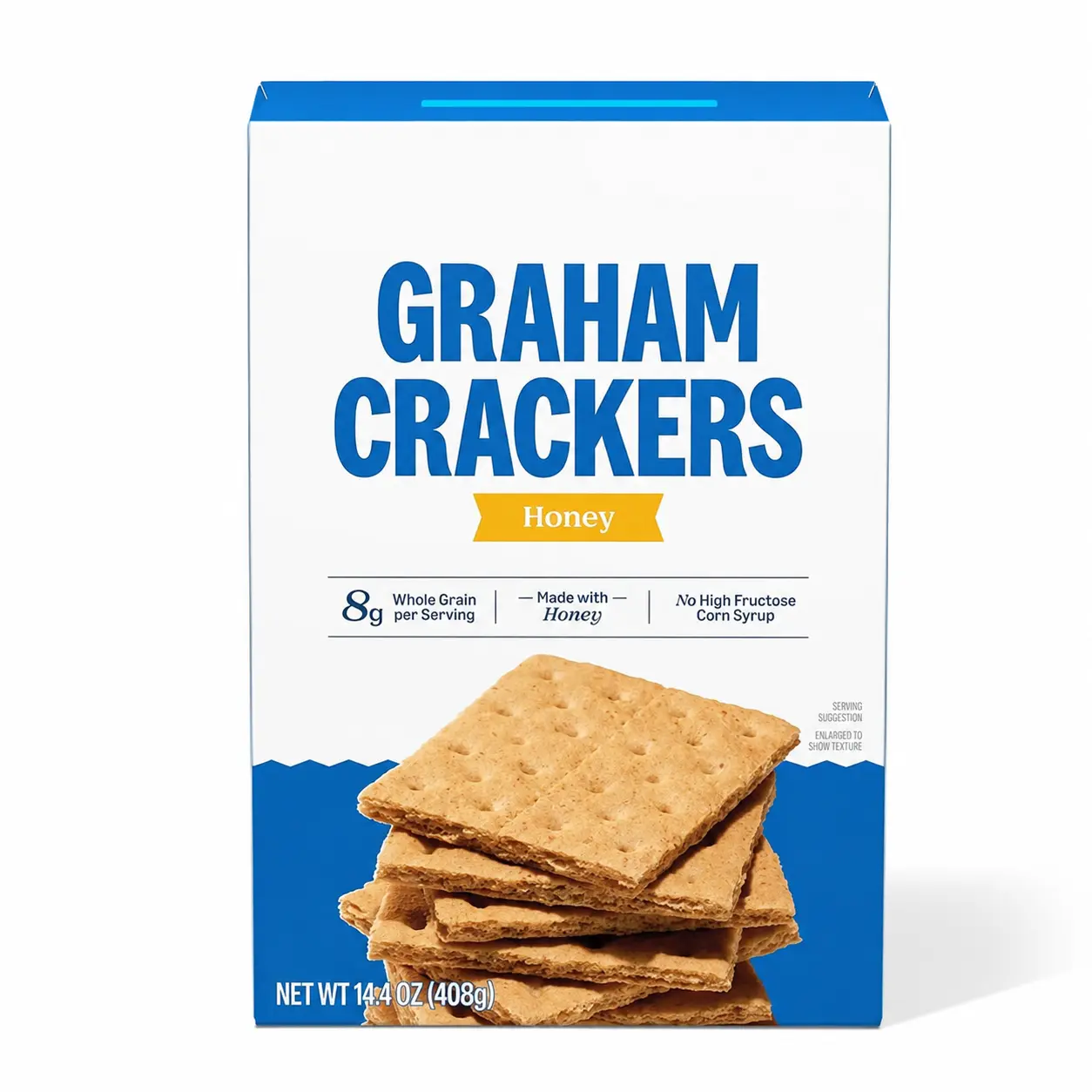 Honey Graham Crackers, Sweet Crunchy Cream Cracker Snack for S'mores, Baking & Dessert (14.4 oz)
