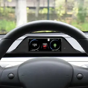 Binize HUD Compatible with Tesla Model 3 2017-2023 Model Y 2019-2023 with Wireless Carplay Android Auto, 8.9inch Front Touchscreen Smart Dashboard Steering Wheel Control/Music/Map