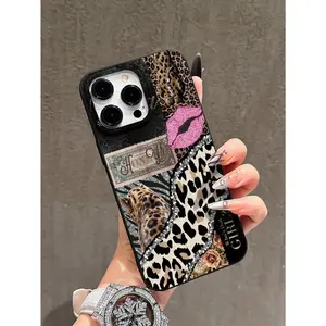 Leopard Print Spliced TPU Soft Protective Smartphone Case - Cover, Exquisite Influencer Style, Elegant Texture, Compatible with iPhone 17,16,15,14,13,12,11,X,XS,XS Max,XR,7P,8P - Ideal Holiday Gift, Handheld Cellphone Accessories, Reliable Protection