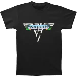 Men's Van Halen Logo Graphic T-Shirt, 100% Cotton Streetwear Top with Shortsleeve Cut, Casual Round Neck Fit for Rock Music Fans