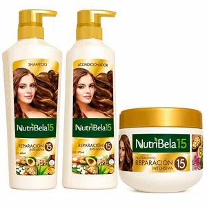 Nutribela 15 Professional Hair Care Kit - 400 ml Shampoo, 370 ml Conditioner, 300 g Treatment