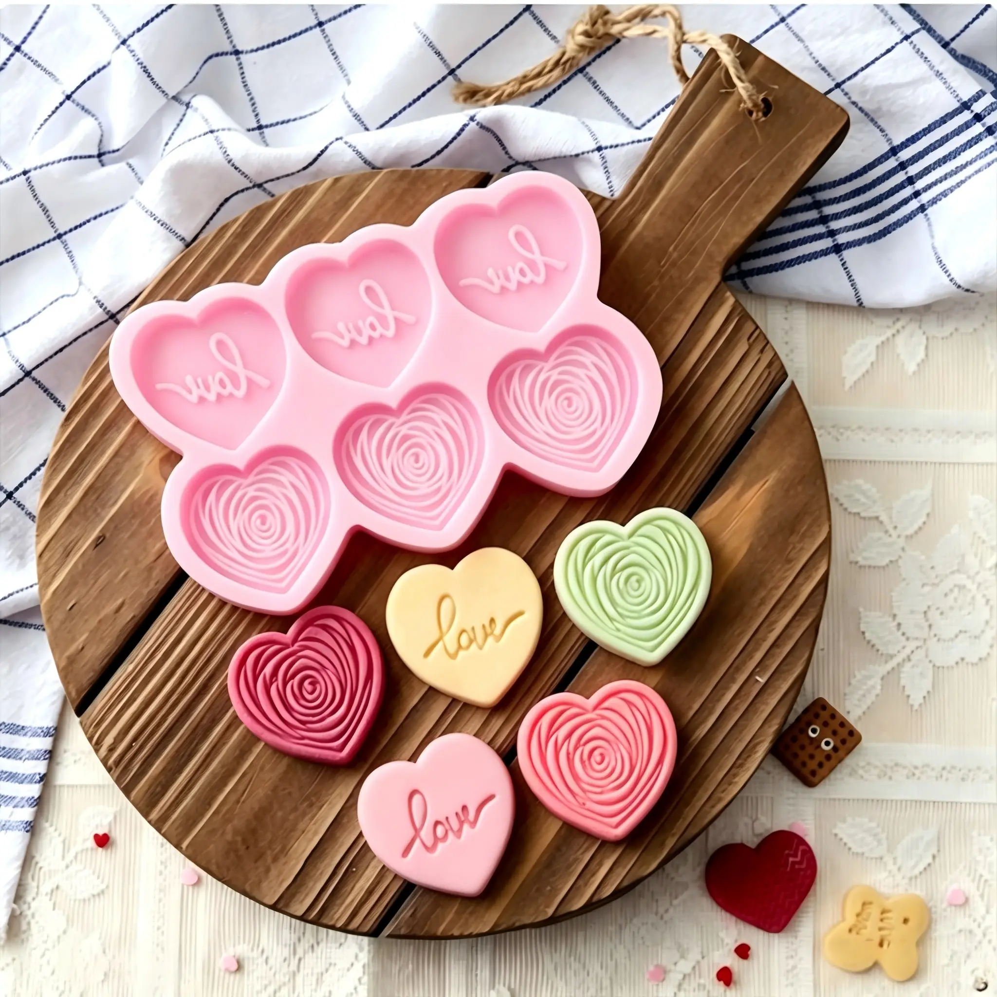 Heart Mold, Cookie Mold, Fondant Mold, Easy to Use, Perfect for Valentine's Day, Birthday, Cake, Chocolate, Mousse, Baking Enthusiasts, Silicone Heart Shaped, Chocolate Molds Silicone, Bakery Molds, Home Baking Supplies
