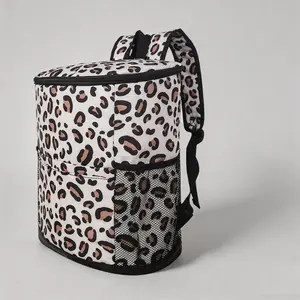 Leopard Print Insulated Cooler Backpack Lightweight Waterproof Thermal Bag for Beach Picnic Camping Daily Outdoor Activities smooth zipper lunch