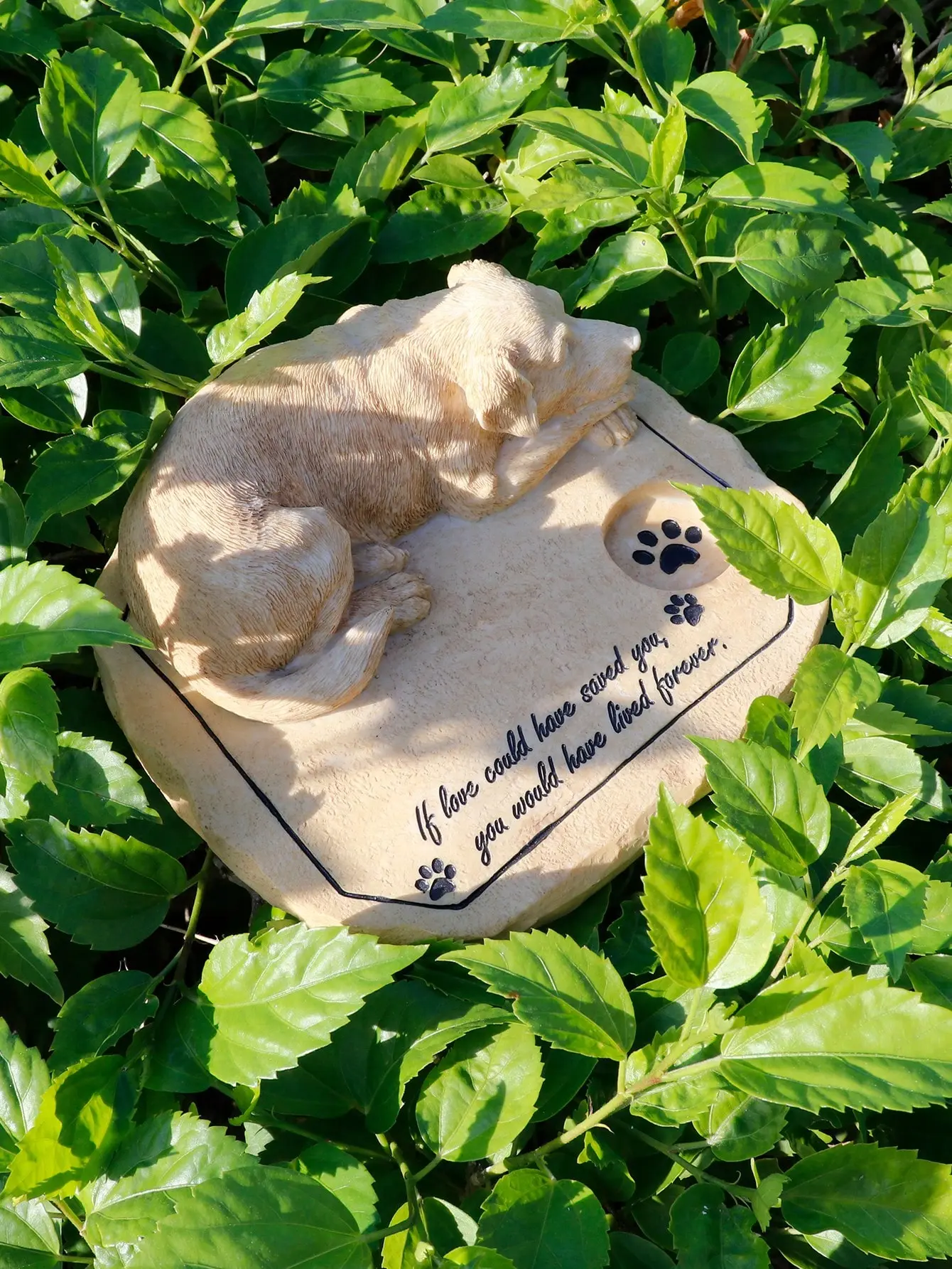 Resin Pet Memorial Stone - 3D Statue, Outdoor Patio Cemetery Marker