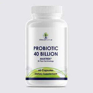 ClinicalRoots.ai Probiotic 40 Billion 60 Capsules MAKTREK Bi-Pass Technology Boosts Digestive Health & Immune Function