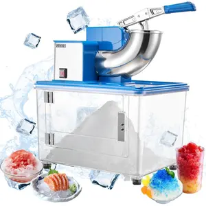 VEVOR Ice Crusher Machine, 440lbs Per Hour Electric 4 Blades Snow Cone Maker, All Stainless Steel Shaved Ice Machine with Bowl and Cover, 350W 1400RPM Ice - Shaver for Home and Commercial Use, SilverVEVOR Super Brand Day
