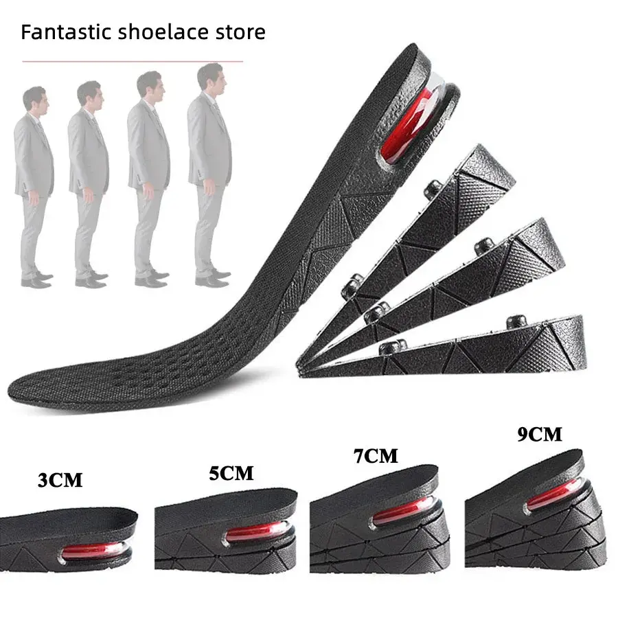 Adjustable Height Insole, 1-4 Layers Detachable Air Cushion, Invisible Heel Lifters, 9cm Adjustable, Ideal for Outdoor Activities, Height Increasing Insole