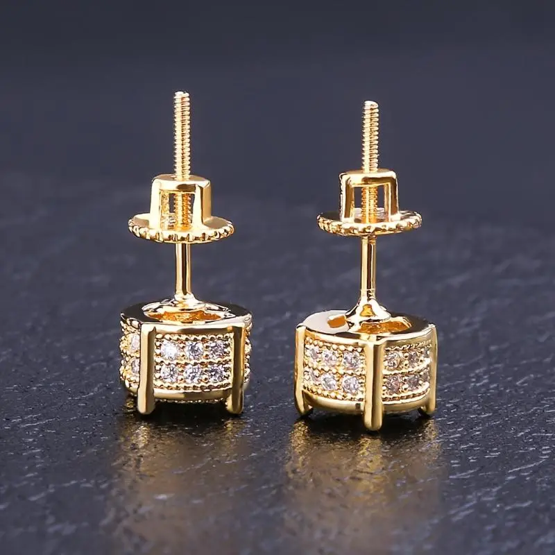 2 PCS Moissanite Cylinder Earrings With Screw Back 8mm 3 Carat S925 Sterling Silver Made For You, Wedding, Birthday, Anniversary, New Year Gift, Mother's Day Gift, Hip Hop Pretty Studs