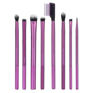 Real Techniques Everyday Eye Essentials, For Shadow + Eyeliner + Mascara, 8 Brushes