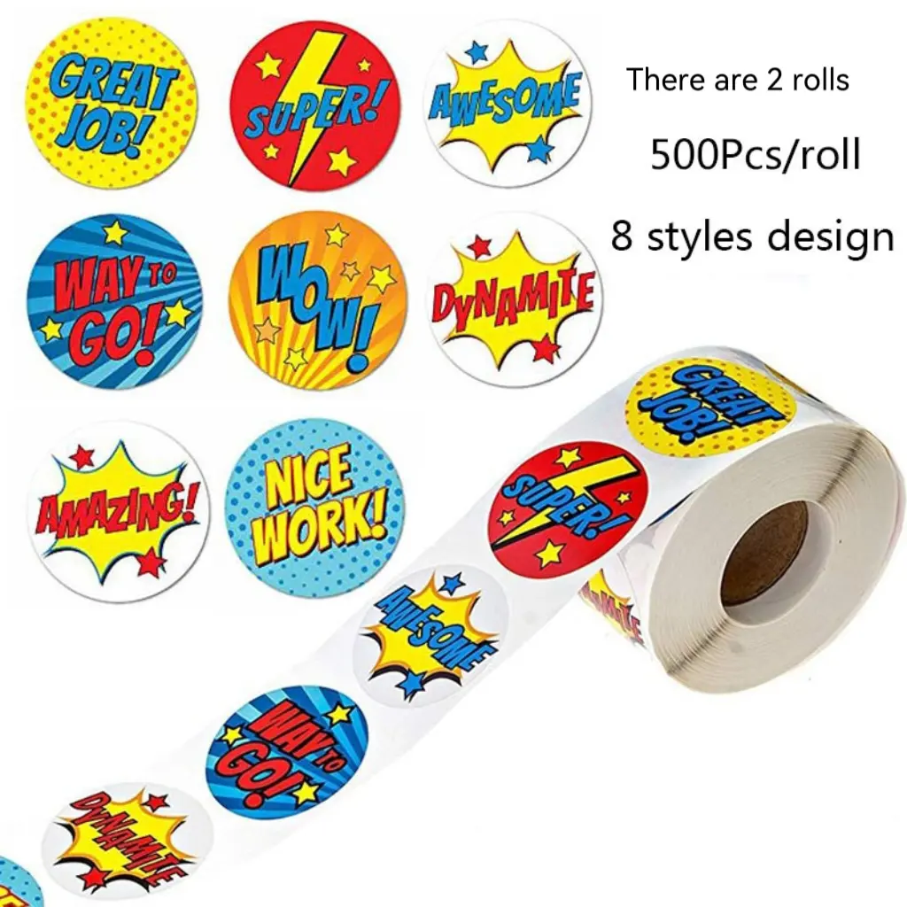 Reward Stickers for Teachers.1000 PCS Superhero Stickers for Kids in 8 Designs.1Inch School Stickers on Sheets.Teacher Supplies for Classroom, Motivational Stickers, Classwork Award Stickers.