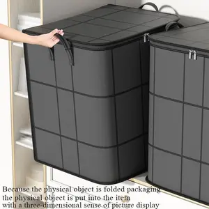 Large Capacity Storage Bag, Foldable Clothing Organizer, Multi-Purpose Home Bedroom Dormitory Storage Pouch, Zipper Pouches, Multifunctional Storage Bag, 1 Piece