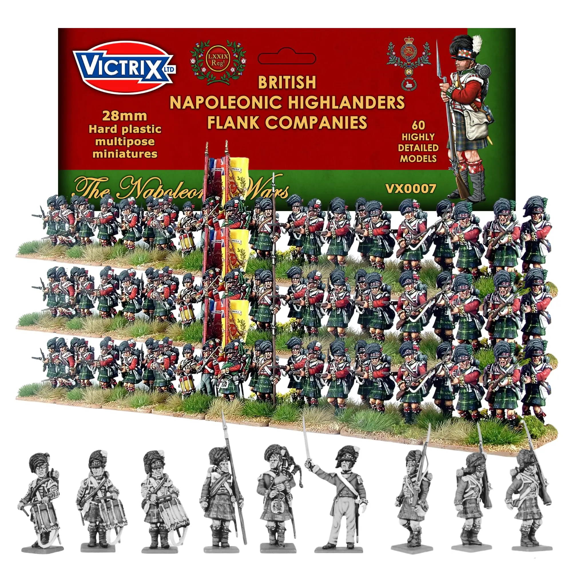 Victrix British Napoleonic Highlander Set With STL Miniature Download - 60 28mm Wargaming Figures