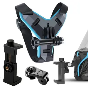 Motorcycle Helmet Chin Strap Mount  With  Clip For   Action Camera Full Face Mobile heavy duty phone holder