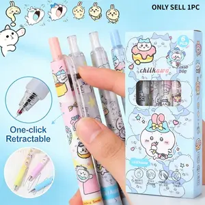 Hot seller Chiikawa 6pcs Gel Pen Kawaii Black Ballpoint Pens Cartoon Student Writing Tool School Office Supplies Stationery Gift