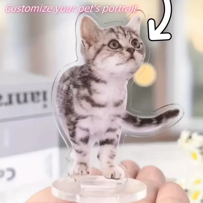Custom Pet Acrylic Standee | Personalized Photo Cat Dog Desktop Ornament Car Decor Souvenir Gift