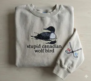 [Made in US] Heated Rivalry Embroidered Sweatshirt, Stupid Canadian Wolf Bird, LGBT Team Hollanov Rozanov Fan, Movie Inspired Unisex Shirt, Gift For Fan