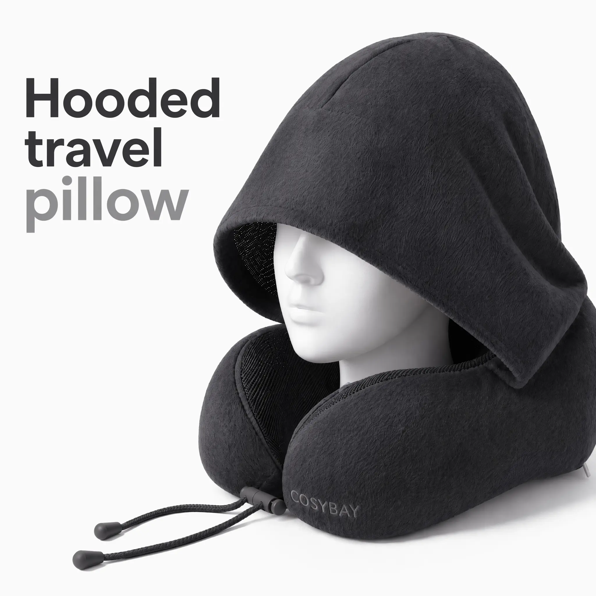 Cosybay Neck Pillow for Traveling, 100% Pure Memory Foam Travel Neck Pillow,Adjustable Drawstring, Washable Cover, Portable Airplane Car Office Road Trip Sleeping Travel pillow for Men Travelers,Father’s Day Gift for family & friends & kids