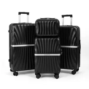 AAIVV 4 Piece Expandable Luggage Sets, ABS Travel Suitcase Set with Double Spinner Wheels, TSA Lock Hardshell Durable Traveling Bag Luggage Sets (13/20/26/28in) Gift for Back to School