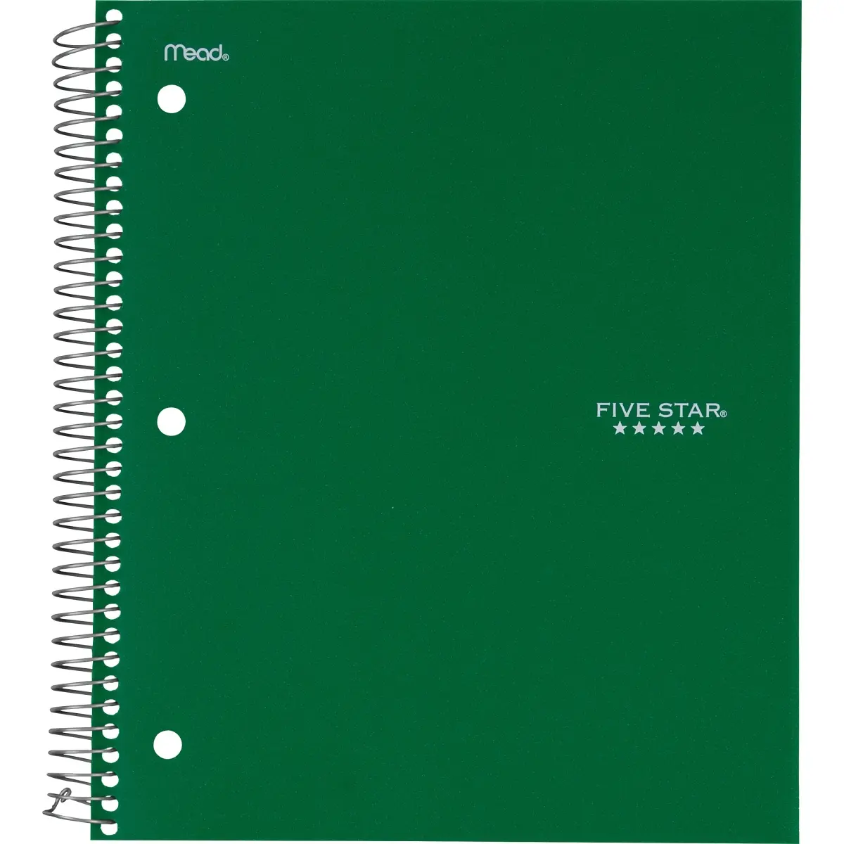 8.5 x 11.5 in. Wirebound College Ruled Notebook - 5 Subject, Green