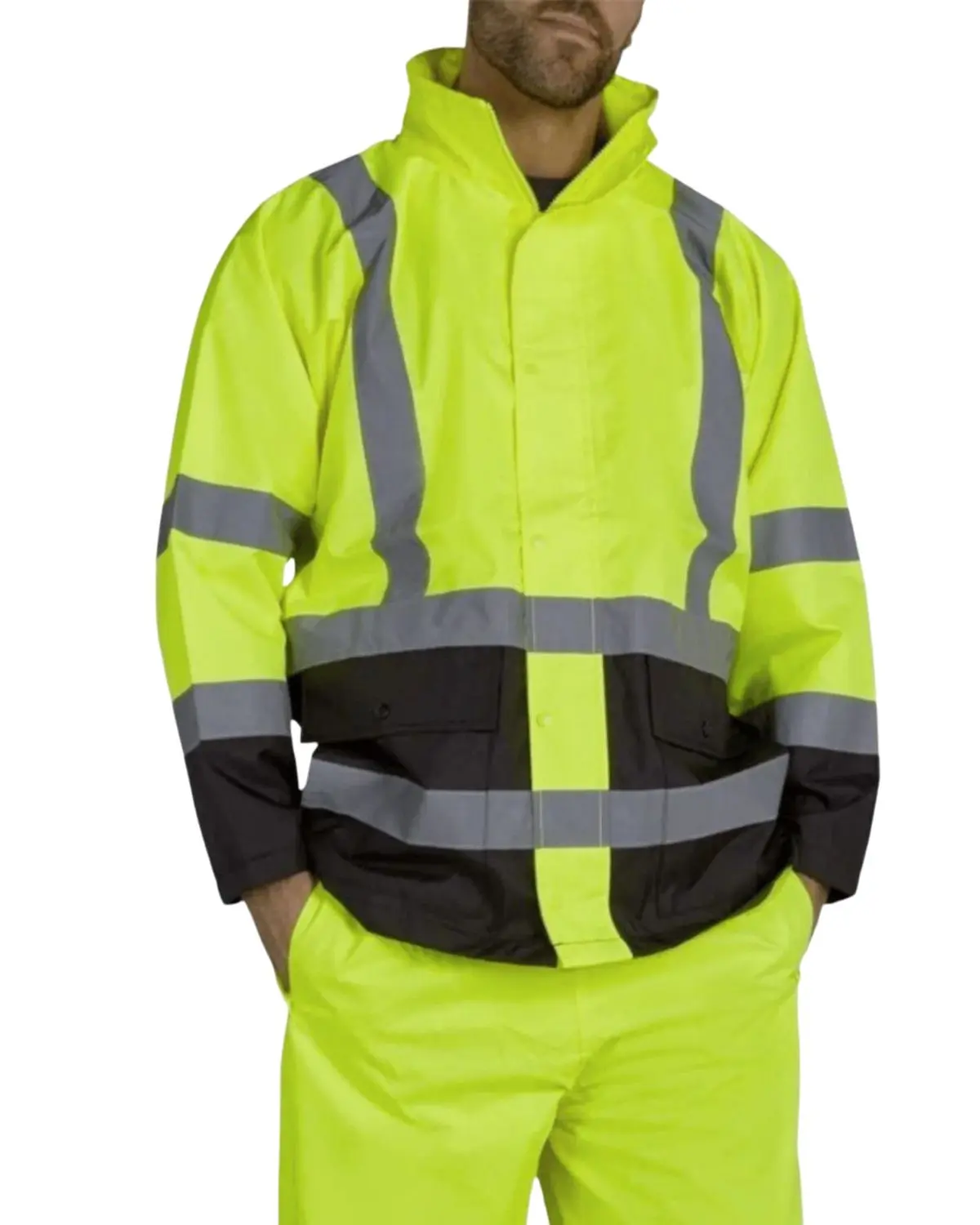 Utility Pro Men's Men'S Hivis Waterproof Rain Jacket - Uhv822-Yelblk