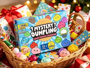 2026 Mystery Dumpling Squishies Countdown Calendar,Dumpling Squeezies,  24 PCS Random Surprise Dumpling Squishies, Stress Relief Fidget Toy, Ideas for Holiday Countdowns & Birthday Gifts (24PCS)
